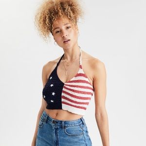Red White and Blue Crop Top